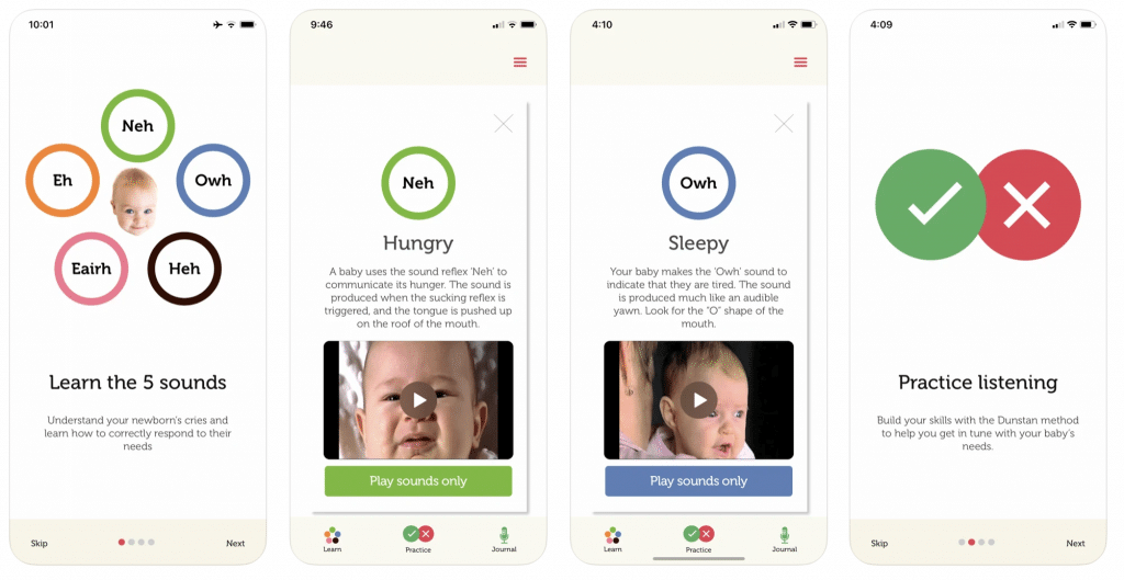 Comprendre les pleurs de bébé grâce à l'application Dunstan Baby Language