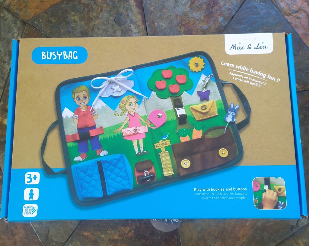 Busybag de Max dans son emballage